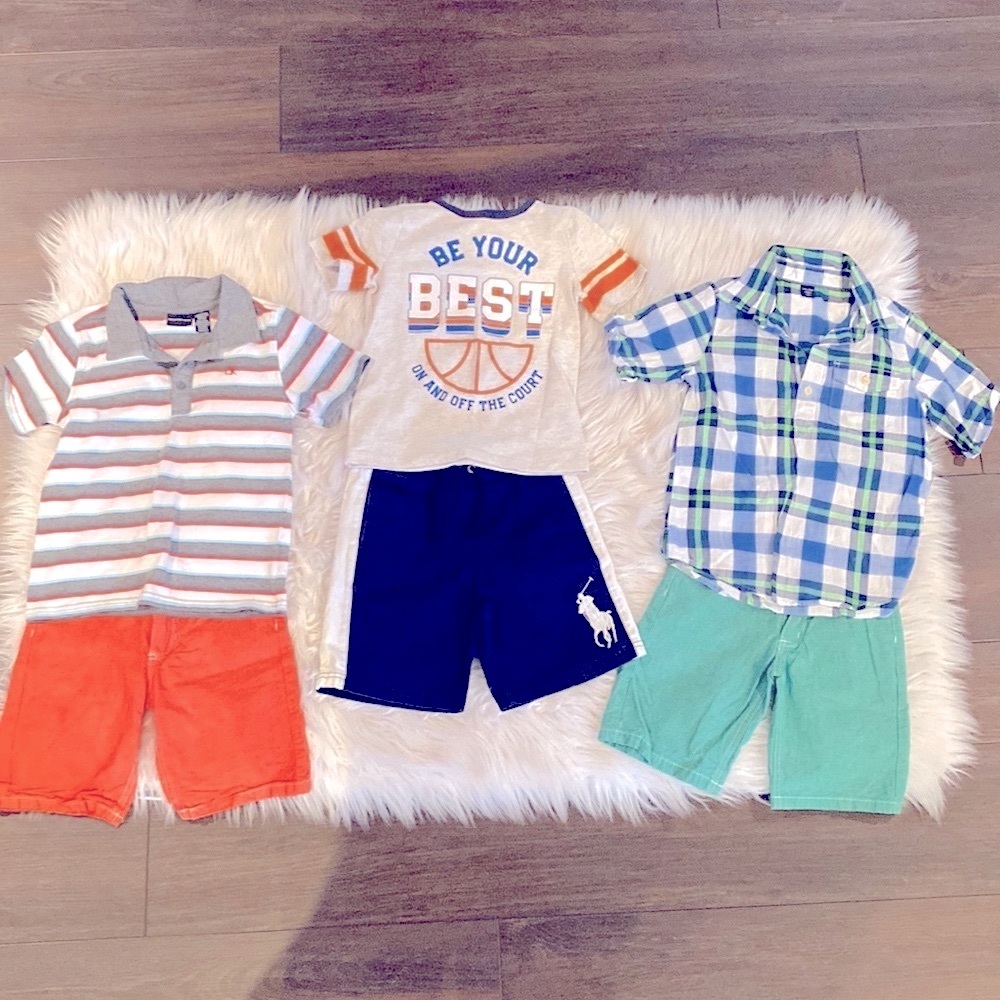 Lot of 6 Boy’s Size 5 POLO, GAP, Boys Summer Shorts & Shirt Sets